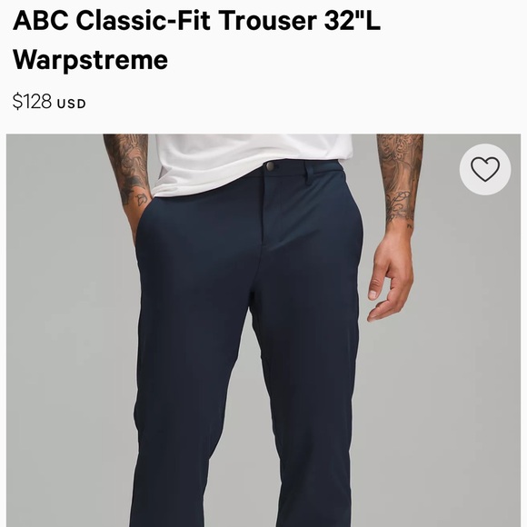 Lululemon ABC Classic Fit Pants 36x32 - Picture 4 of 5
